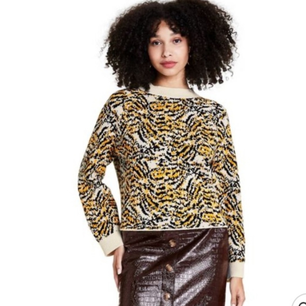 Rachel Comey for Target Yellow Animal Print sweater size Small
